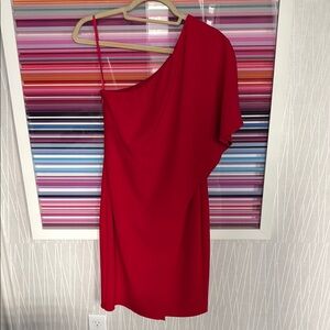 One-Shoulder Red Cocktail Dress